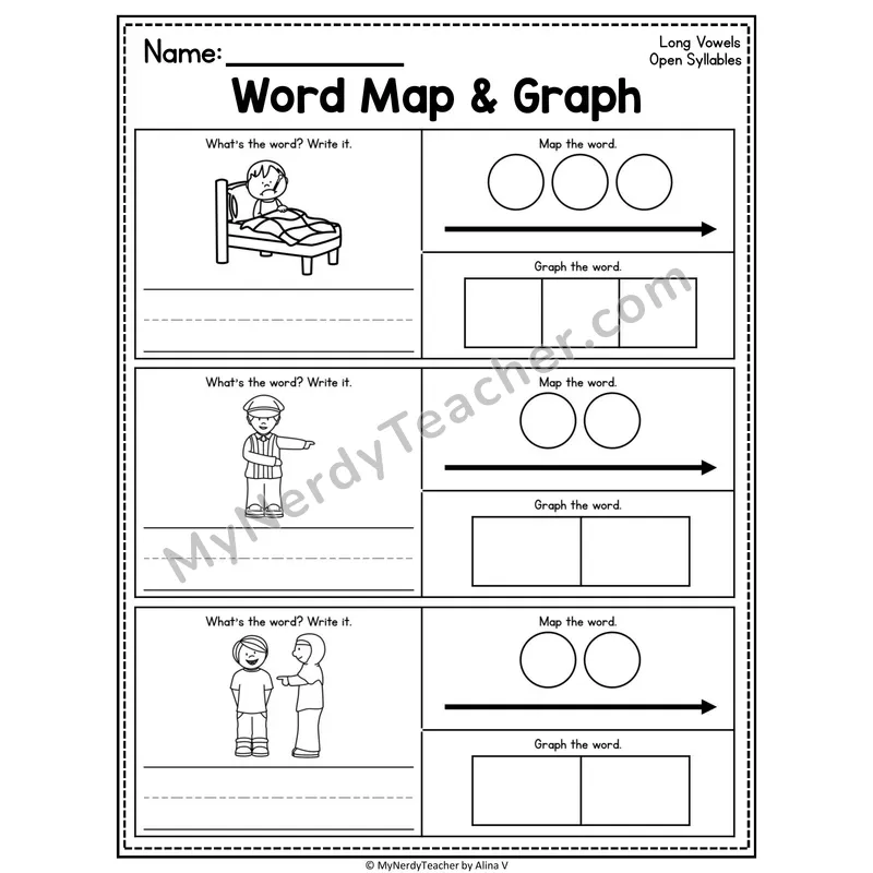 Long Vowels VCe Word Map and Graph Worksheet