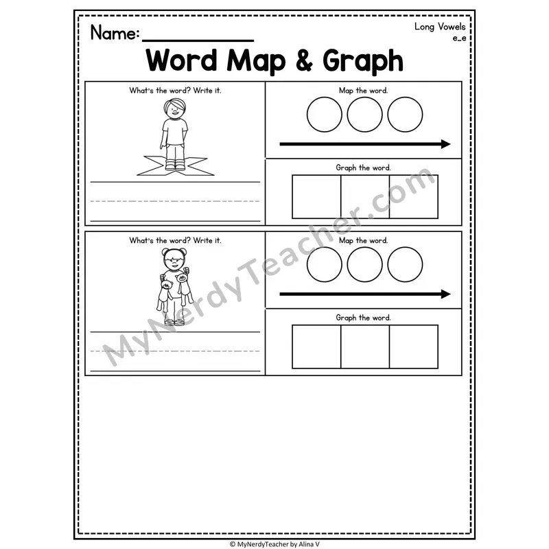 Long Vowels VCe Word Map and Graph Worksheet