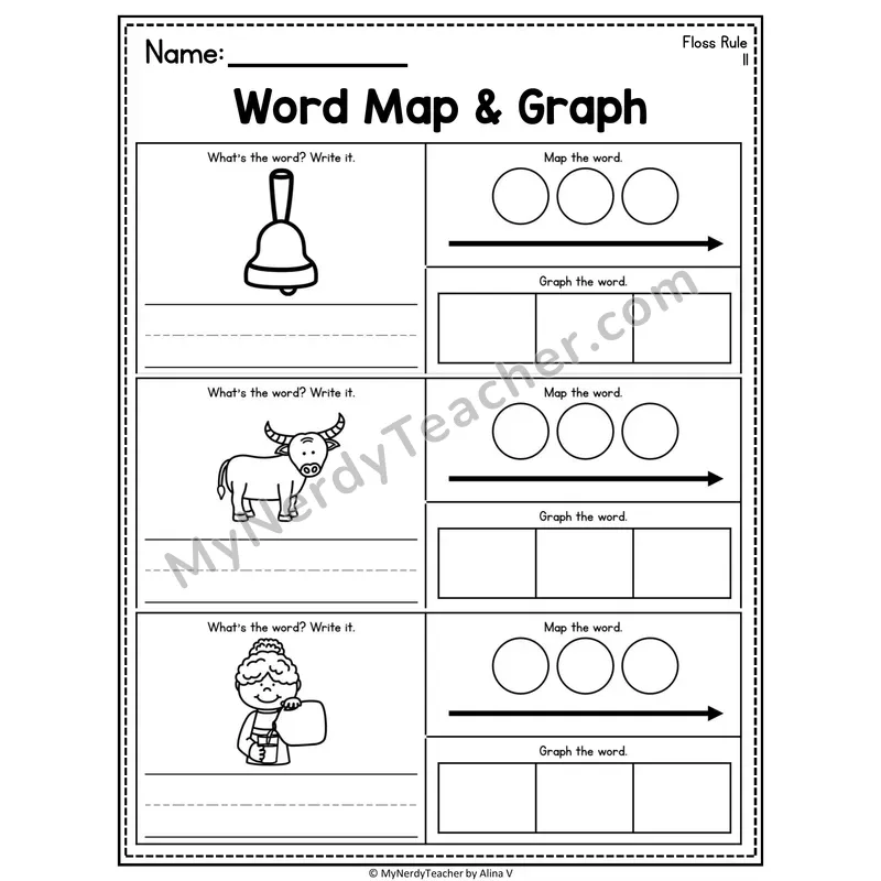 Floss Rule Word Map and Graph Worksheet