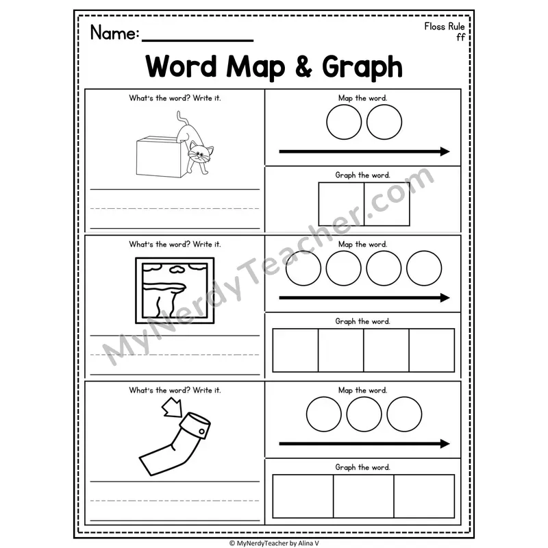 Floss Rule Word Map and Graph Worksheet