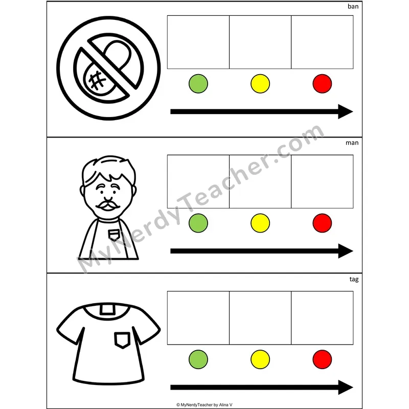 CVC Words Blending Cards