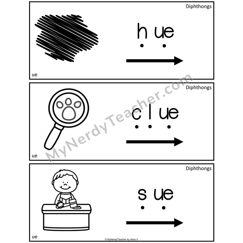 Diphthongs Blending Cards