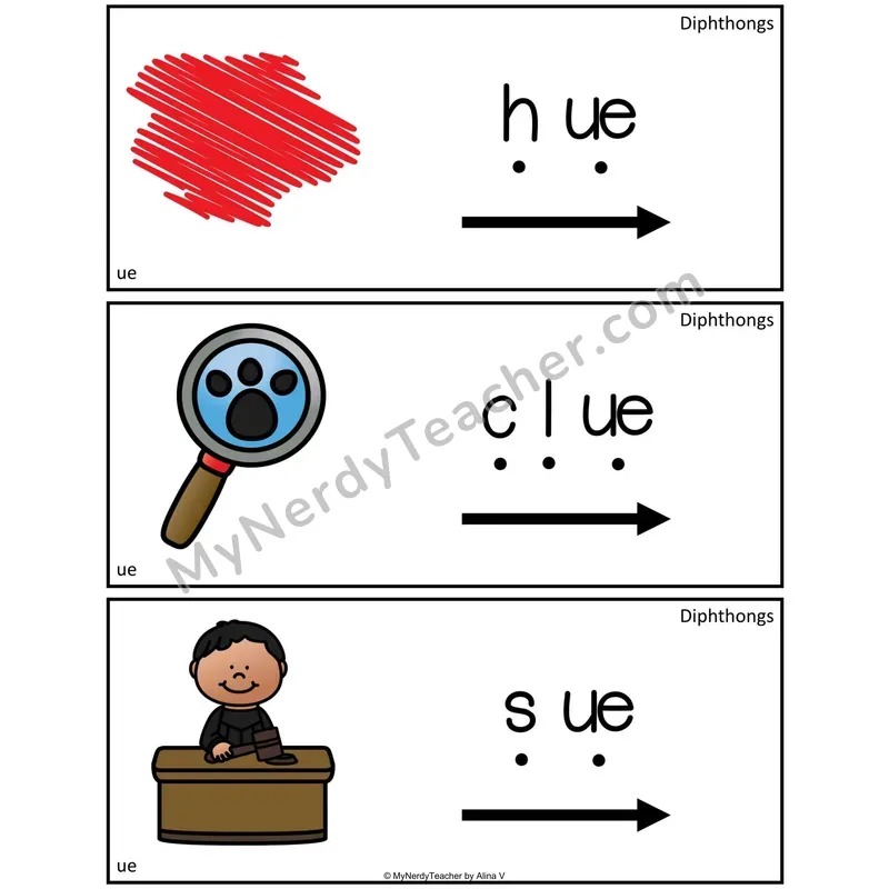 Diphthongs Blending Cards
