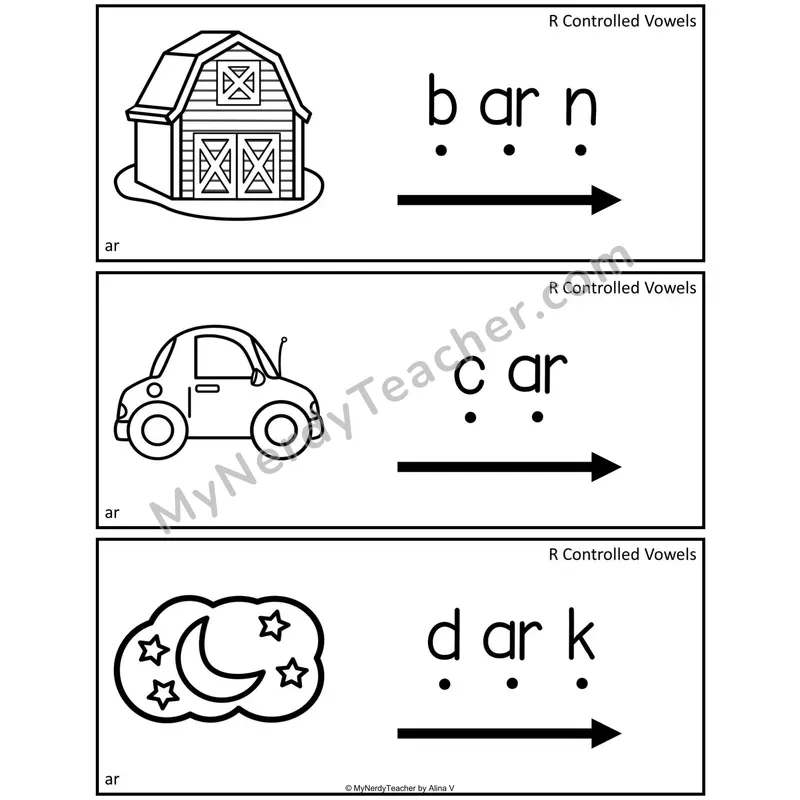 R-Controlled Vowels Blending Cards