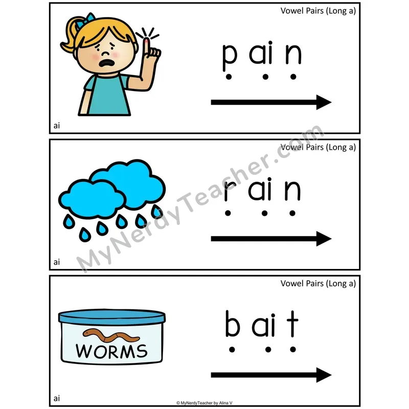 Vowel Teams Blending Cards