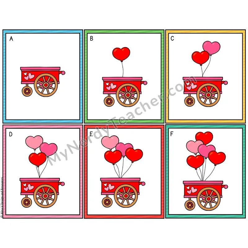 Counting to 20 Count the Room Cards — Valentine’s Day Balloon Theme