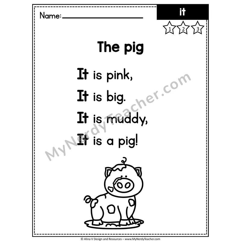 Pre-K Editable Sight Word Poem — It