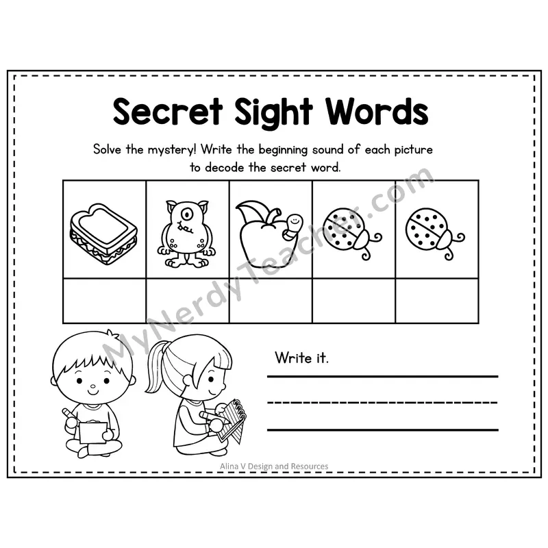 3rd Grade Secret Sight Word Puzzle — Puzzle 34