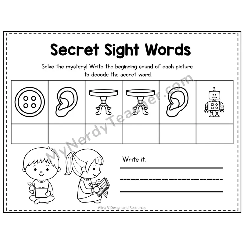 3rd Grade Secret Sight Word Puzzle — Puzzle 37