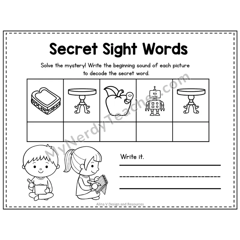 3rd Grade Secret Sight Word Puzzle — Puzzle 35