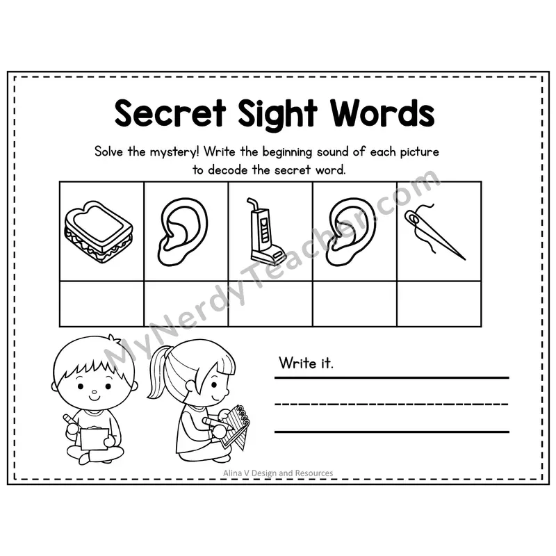 3rd Grade Secret Sight Word Puzzle — Puzzle 33