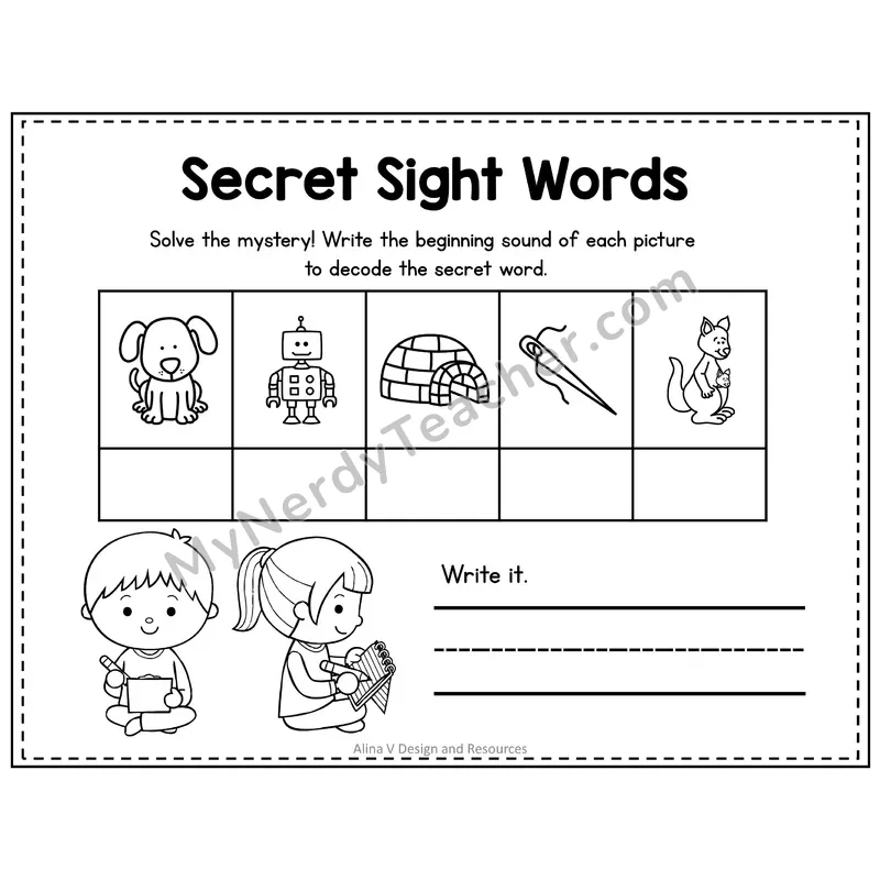 3rd Grade Secret Sight Word Puzzle — Puzzle 28