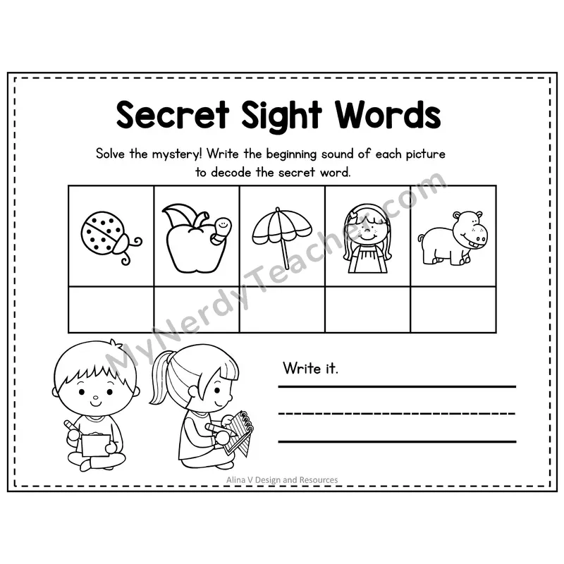 3rd Grade Secret Sight Word Puzzle — Puzzle 30