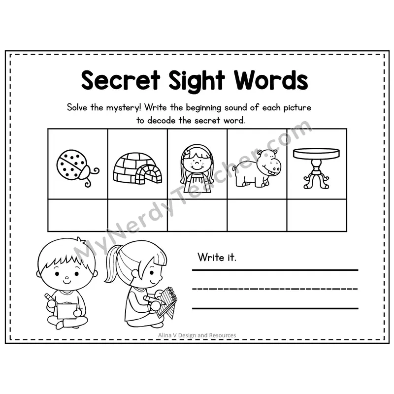 3rd Grade Secret Sight Word Puzzle — Puzzle 31