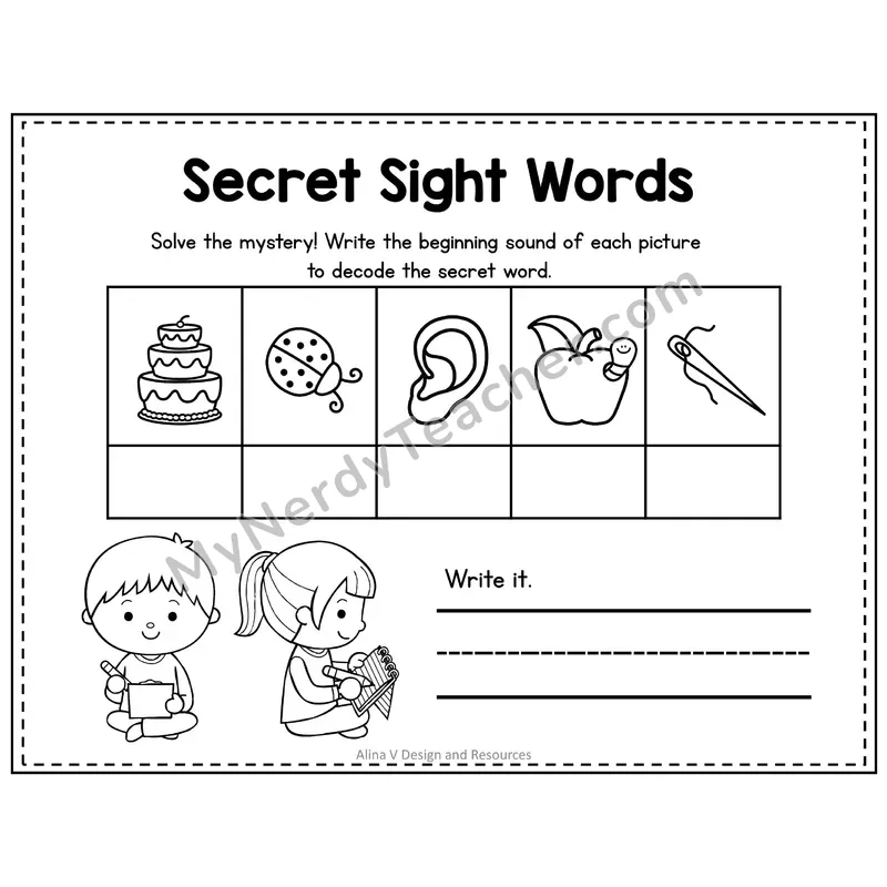 3rd Grade Secret Sight Word Puzzle — Puzzle 27