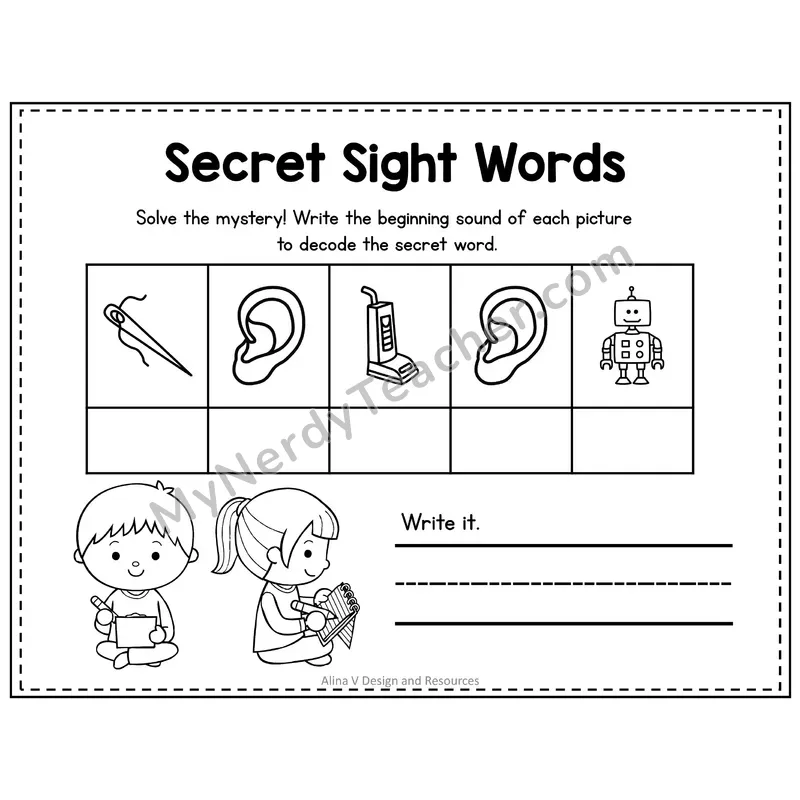 3rd Grade Secret Sight Word Puzzle — Puzzle 32