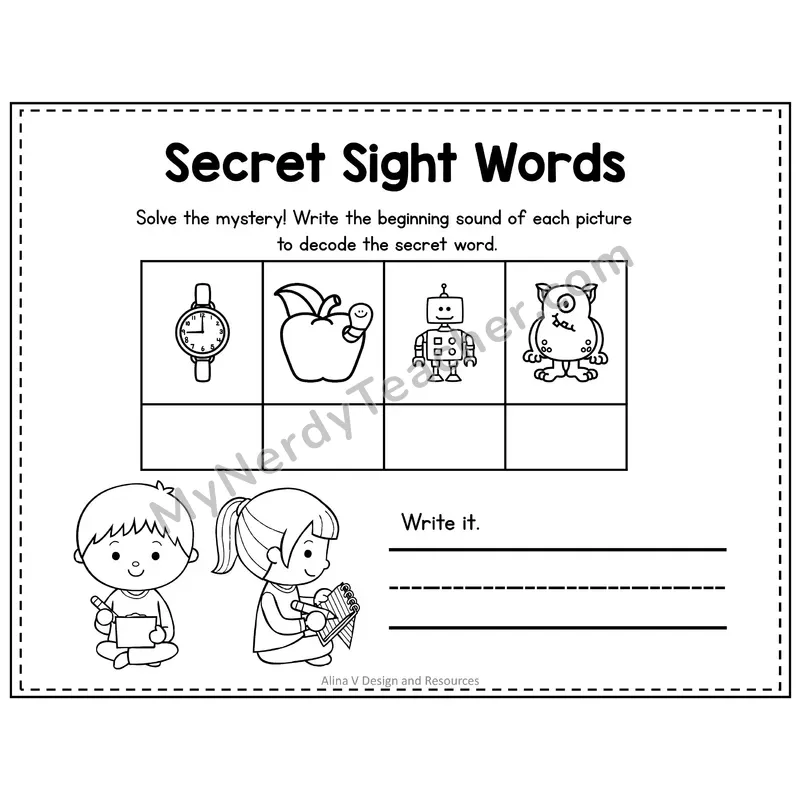 3rd Grade Secret Sight Word Puzzle — Puzzle 25