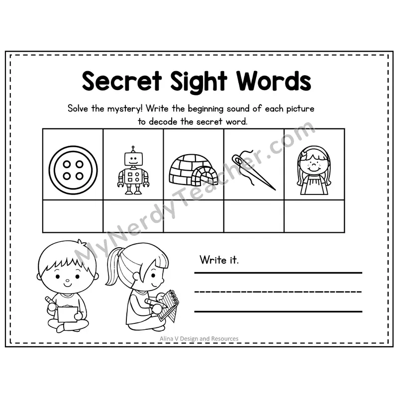 3rd Grade Secret Sight Word Puzzle — Puzzle 26