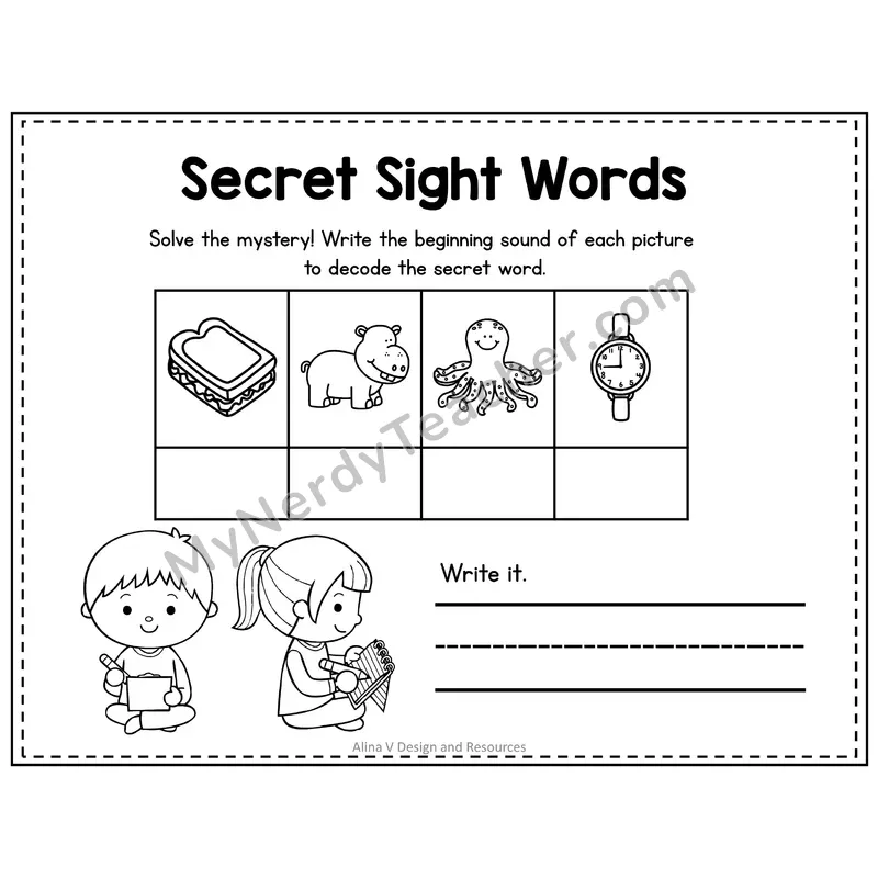 3rd Grade Secret Sight Word Puzzle — Puzzle 24