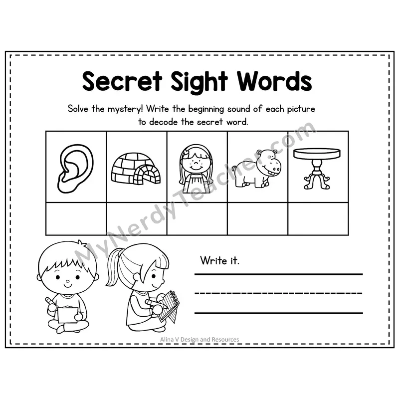 3rd Grade Secret Sight Word Puzzle — Puzzle 29