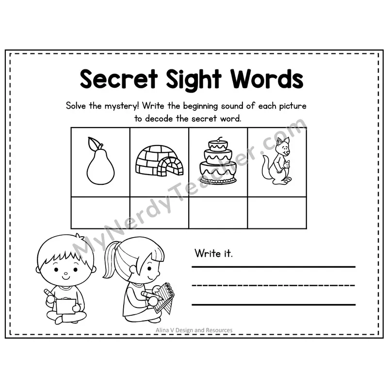 3rd Grade Secret Sight Word Puzzle — Puzzle 23
