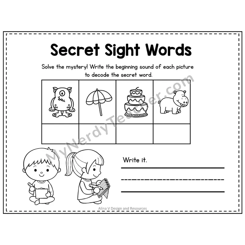 3rd Grade Secret Sight Word Puzzle — Puzzle 20