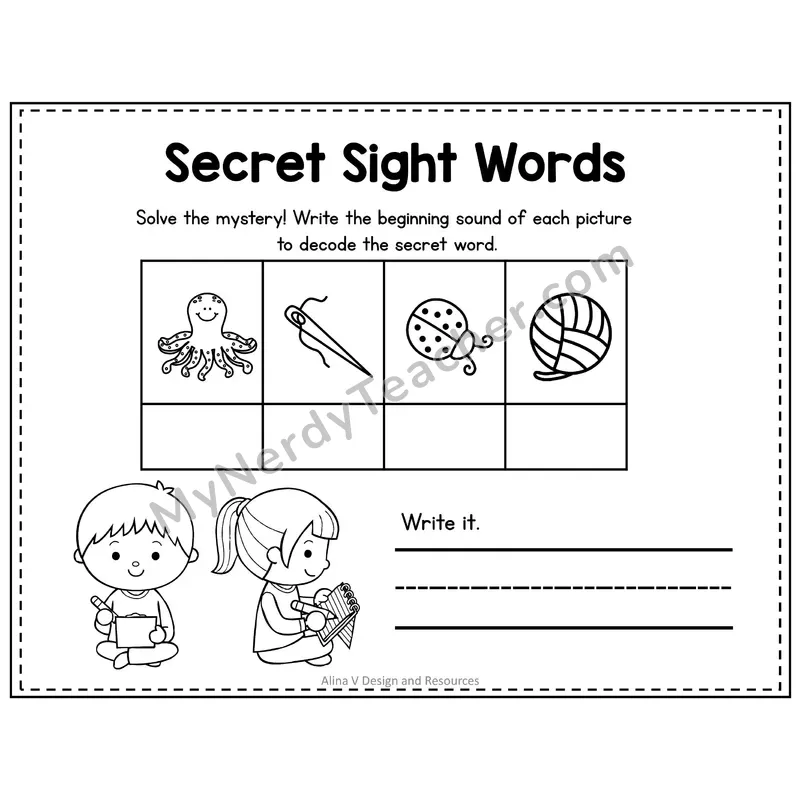 3rd Grade Secret Sight Word Puzzle — Puzzle 22