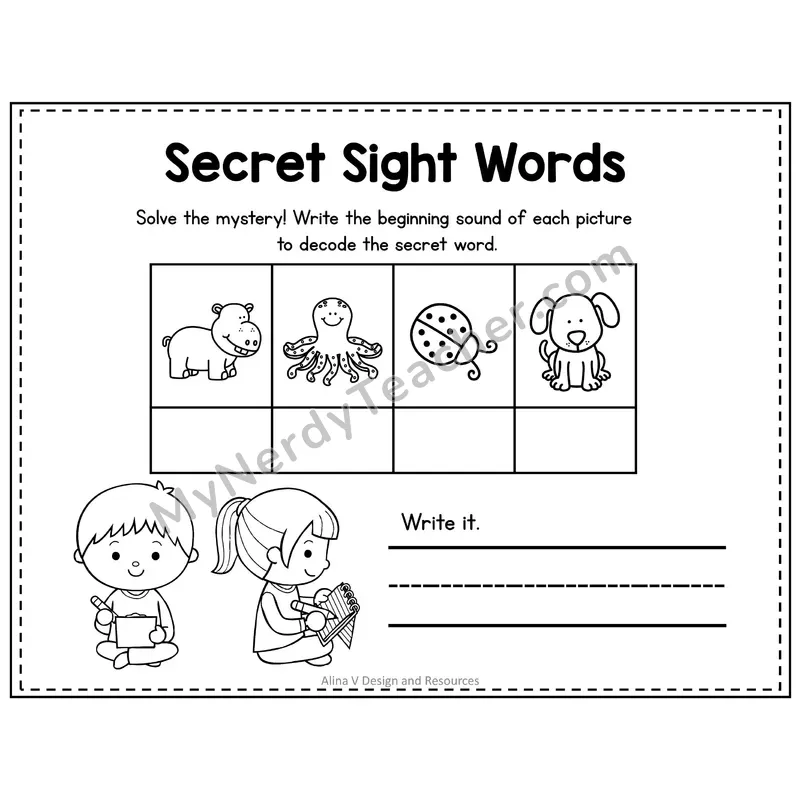3rd Grade Secret Sight Word Puzzle — Puzzle 15