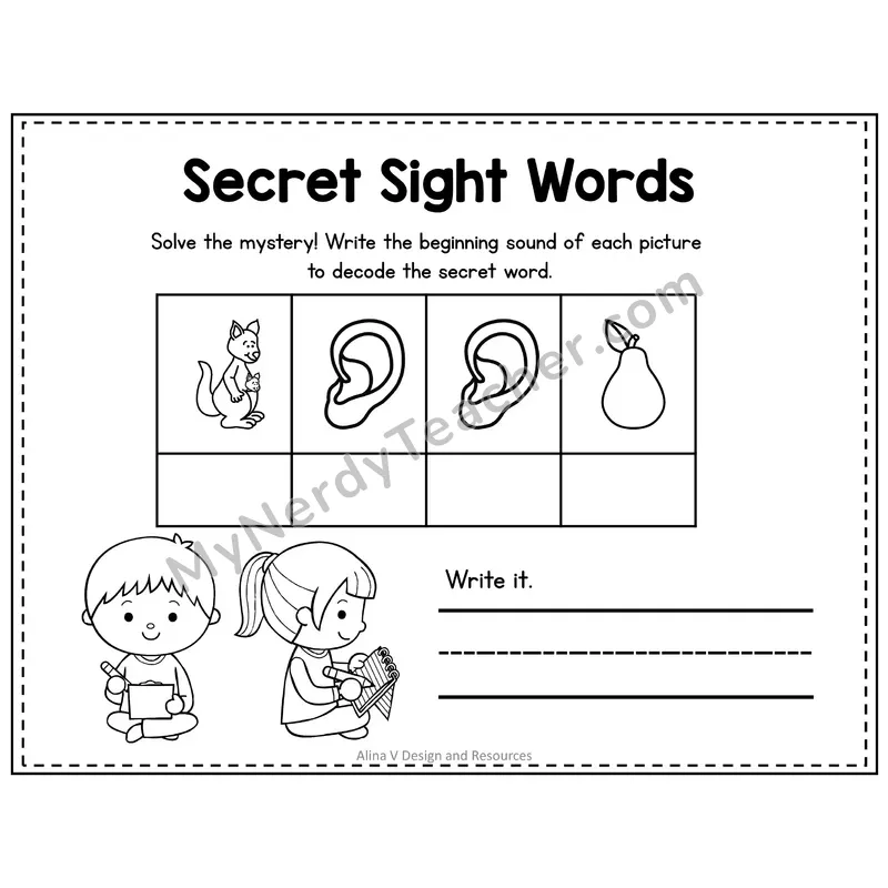 3rd Grade Secret Sight Word Puzzle — Puzzle 17