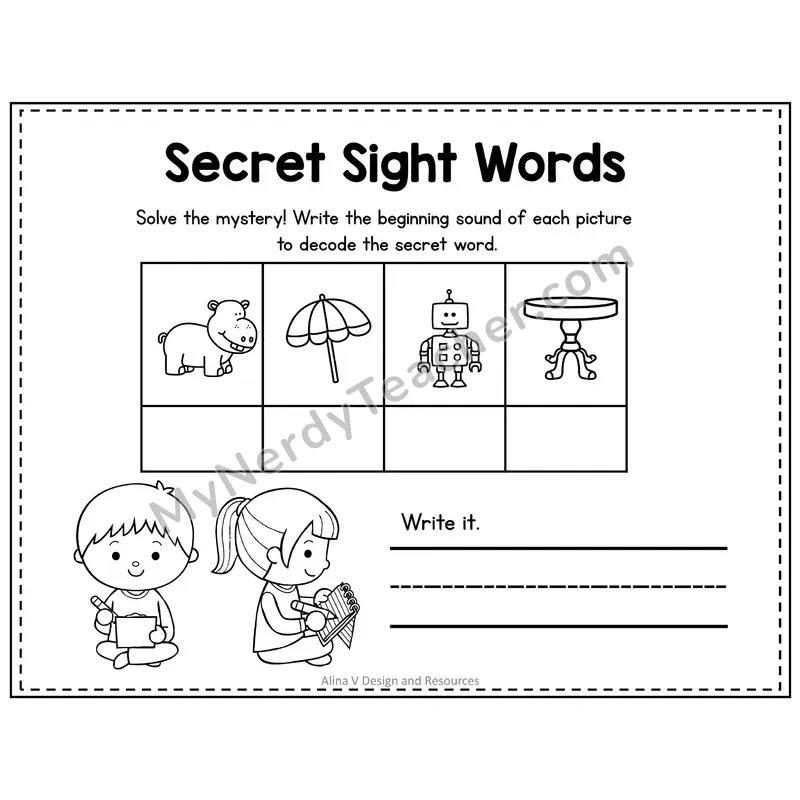3rd Grade Secret Sight Word Puzzle — Puzzle 16
