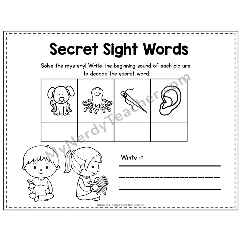 3rd Grade Secret Sight Word Puzzle — Puzzle 10