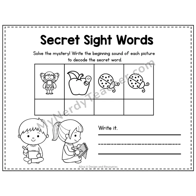 3rd Grade Secret Sight Word Puzzle — Puzzle 12