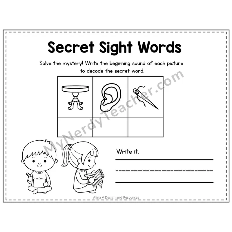 3rd Grade Secret Sight Word Puzzle — Puzzle 08