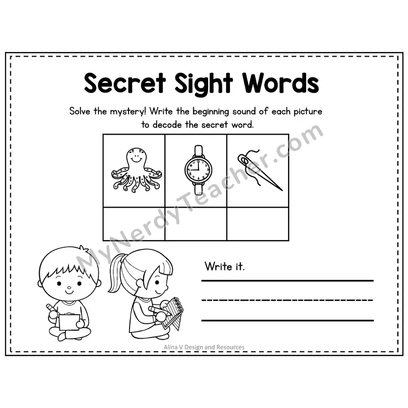 3rd Grade Secret Sight Word Puzzle — Puzzle 06