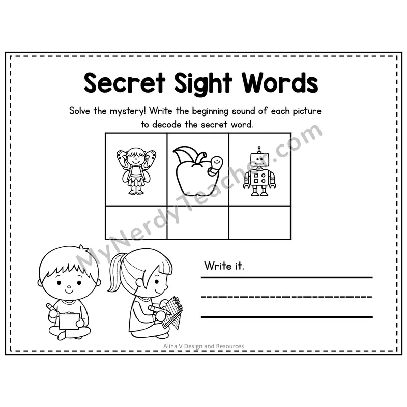 3rd Grade Secret Sight Word Puzzle — Puzzle 03