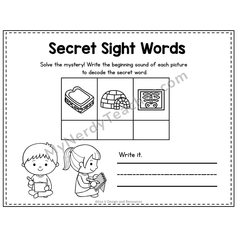 3rd Grade Secret Sight Word Puzzle — Puzzle 07