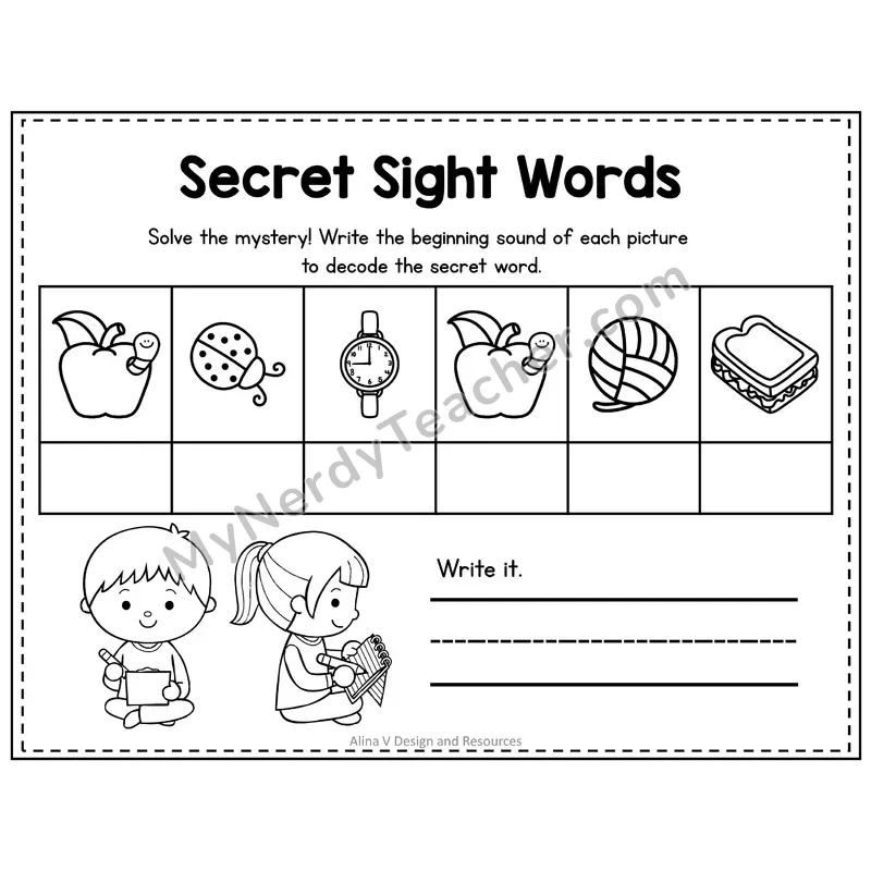 2nd Grade Secret Sight Word Puzzle — Puzzle 38