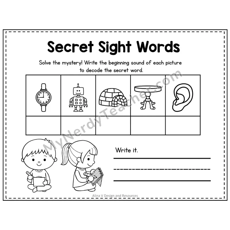2nd Grade Secret Sight Word Puzzle — Puzzle 37