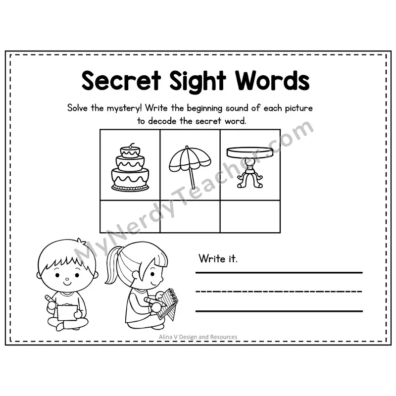 3rd Grade Secret Sight Word Puzzle — Puzzle 02