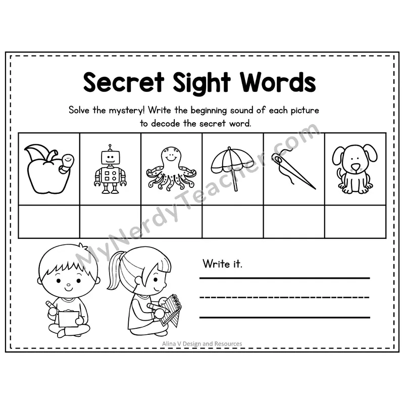 2nd Grade Secret Sight Word Puzzle — Puzzle 39