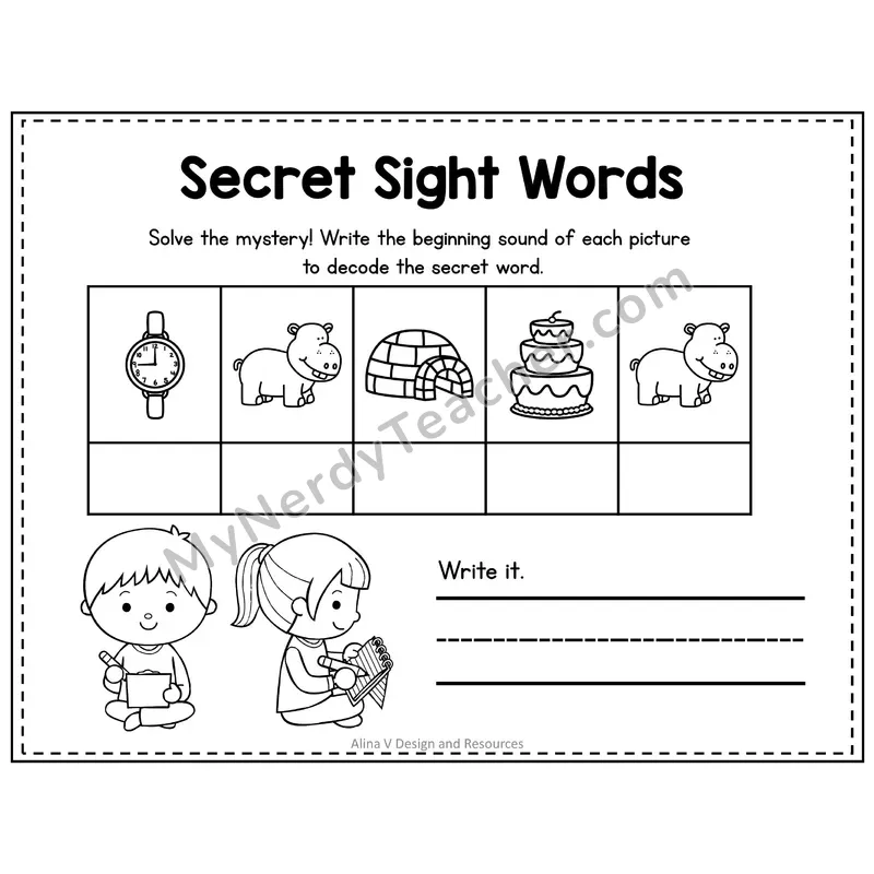 2nd Grade Secret Sight Word Puzzle — Puzzle 36