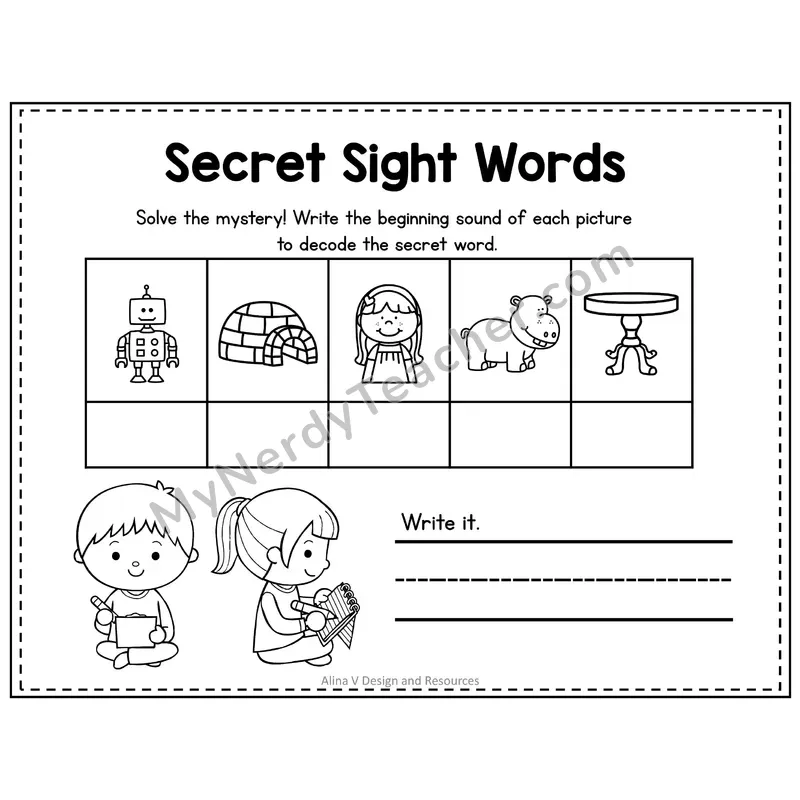 2nd Grade Secret Sight Word Puzzle — Puzzle 31