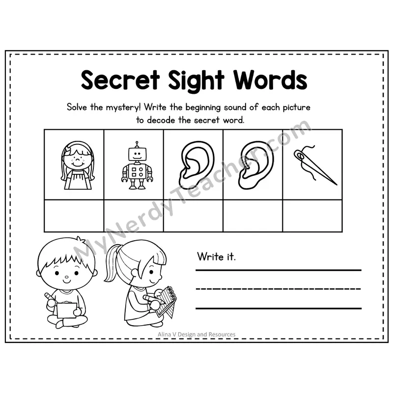2nd Grade Secret Sight Word Puzzle — Puzzle 30