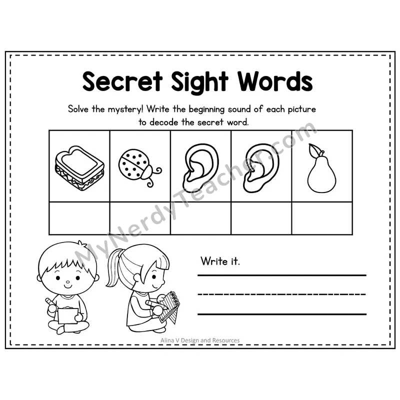 2nd Grade Secret Sight Word Puzzle — Puzzle 32