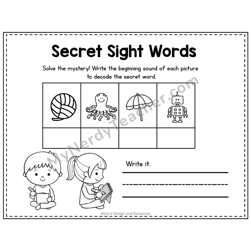 2nd Grade Secret Sight Word Puzzle — Puzzle 27