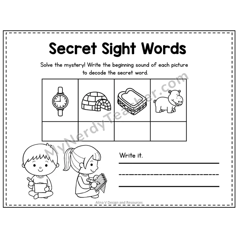2nd Grade Secret Sight Word Puzzle — Puzzle 25
