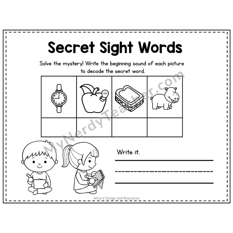 2nd Grade Secret Sight Word Puzzle — Puzzle 24