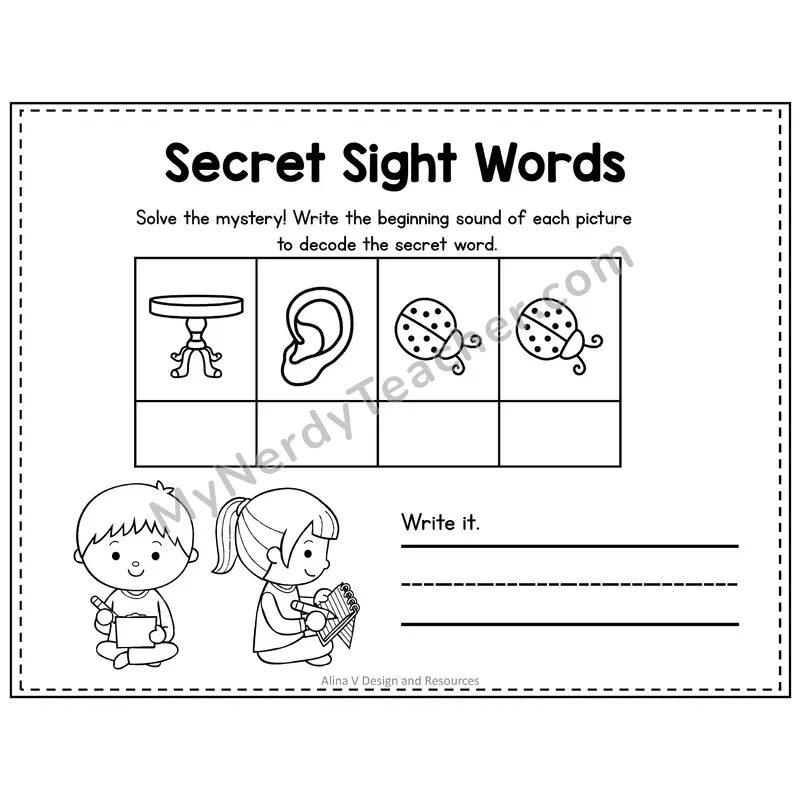 2nd Grade Secret Sight Word Puzzle — Puzzle 23