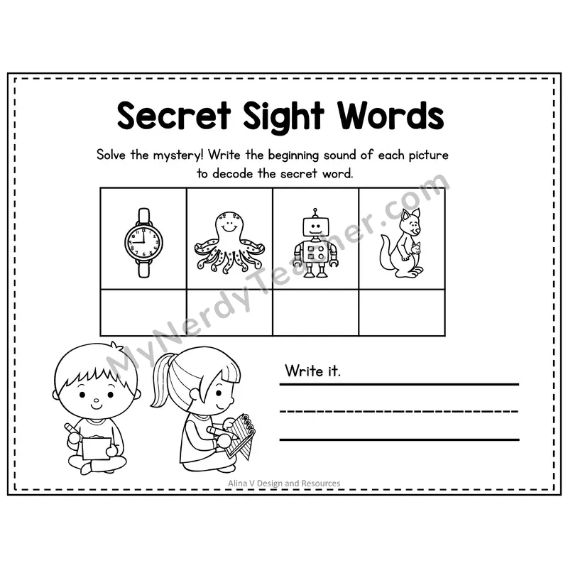 2nd Grade Secret Sight Word Puzzle — Puzzle 26