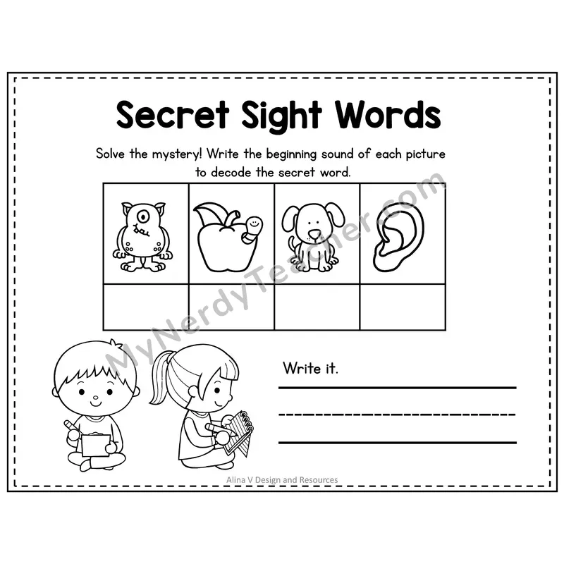 2nd Grade Secret Sight Word Puzzle — Puzzle 18